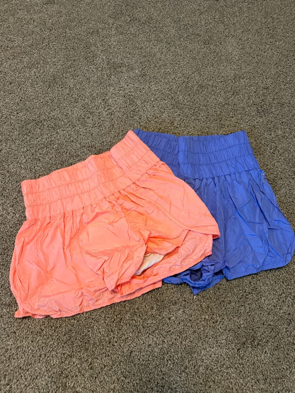 Women’s Elastic Waist Casual Shorts - Coral and Royal Blue